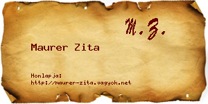 Maurer Zita névjegykártya